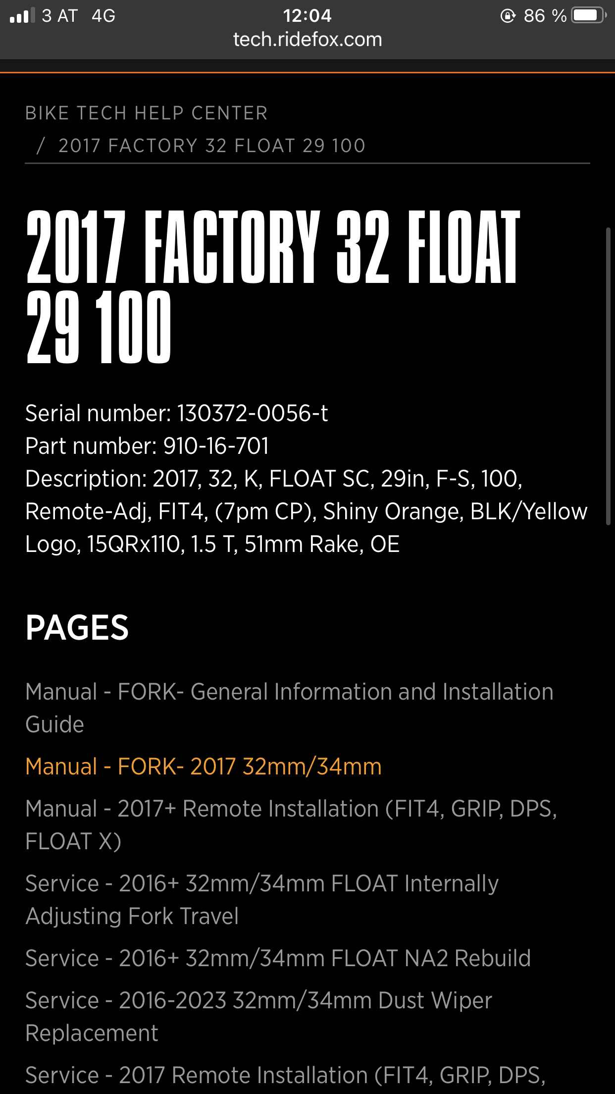Fox 32 Factory Federgabel 100mm Remote SC Stepcast Boost 29 Kabolt 15x110